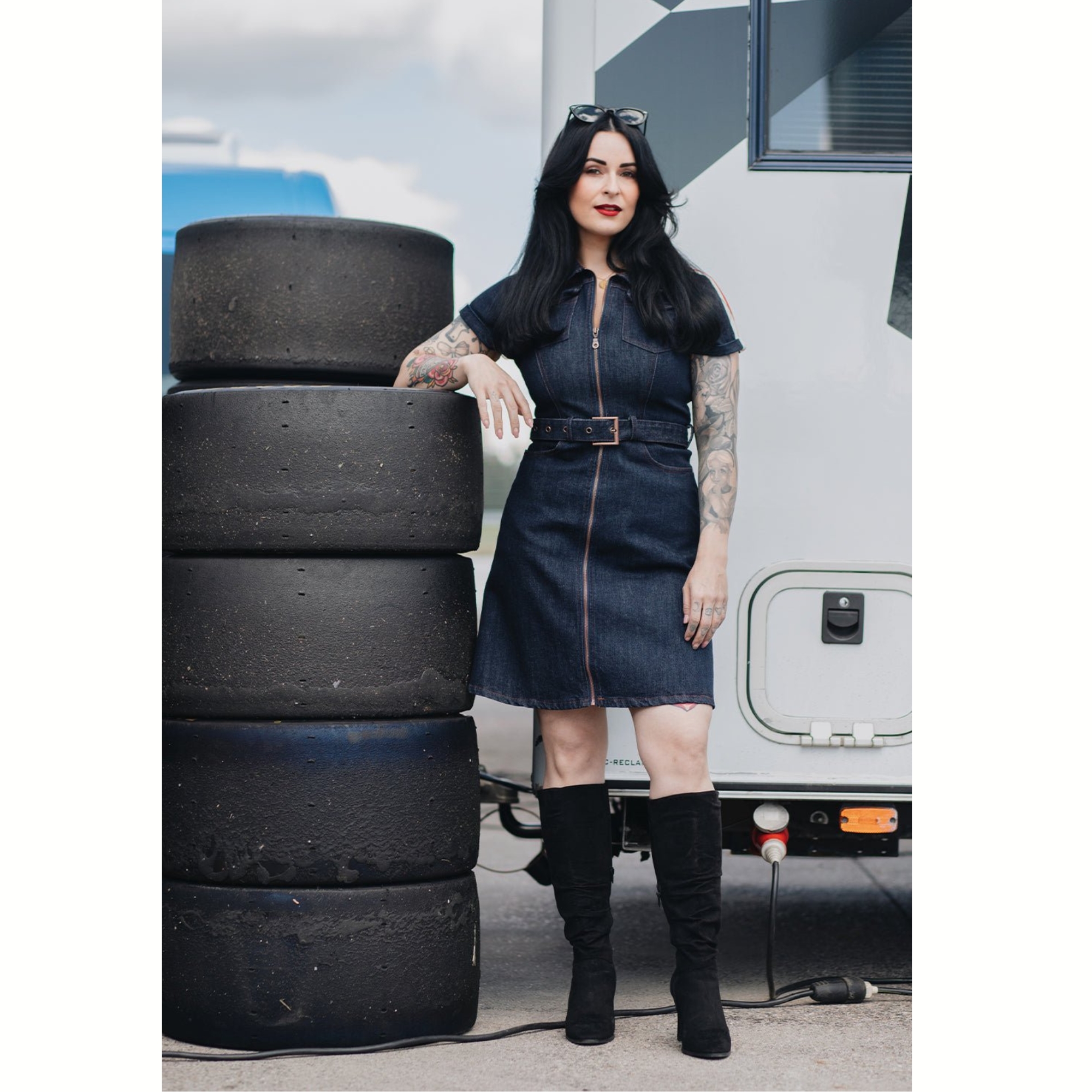 Denim dress Racing Queen // cherryville